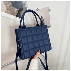 Retro Square Shoulder Bags for Women Bag PU Leather Crossbody Plaid Purse