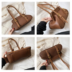 Retro Style Underarm Shoulder Bags Woman Purses Texture Boston Bag