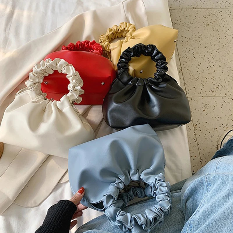 Vintage Ruched Shoulder Bags for Women