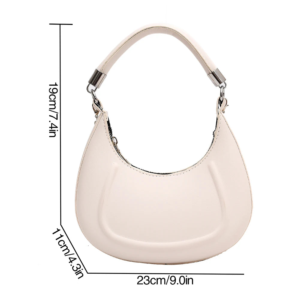 Vintage Half Moon Handbag Subaxillary Bag Mini Shoulder Bag for Women