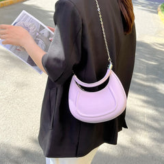 Vintage Half Moon Handbag Subaxillary Bag Mini Shoulder Bag for Women