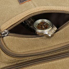 Retro Travel Men's Shoulder Bag Flip Solid Casual Messenger Canvas Zipper
