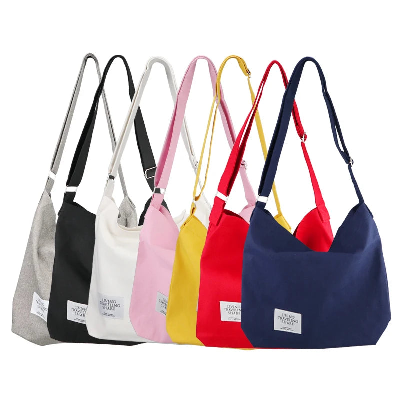Retro Ladies Messenger Bag Large Capacity Canvas Shopping Bag