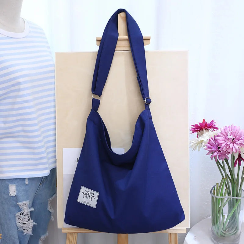 Retro Ladies Messenger Bag Large Capacity Canvas Shopping Bag