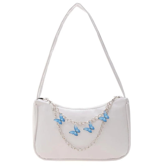 Retro Bow Handbag PU Leather Shoulder Bag for Women