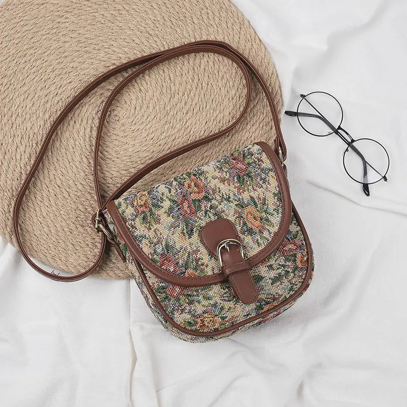 Retro Vintage Flowers Bags Japan Style Women Shoulder & Crossbody Bags