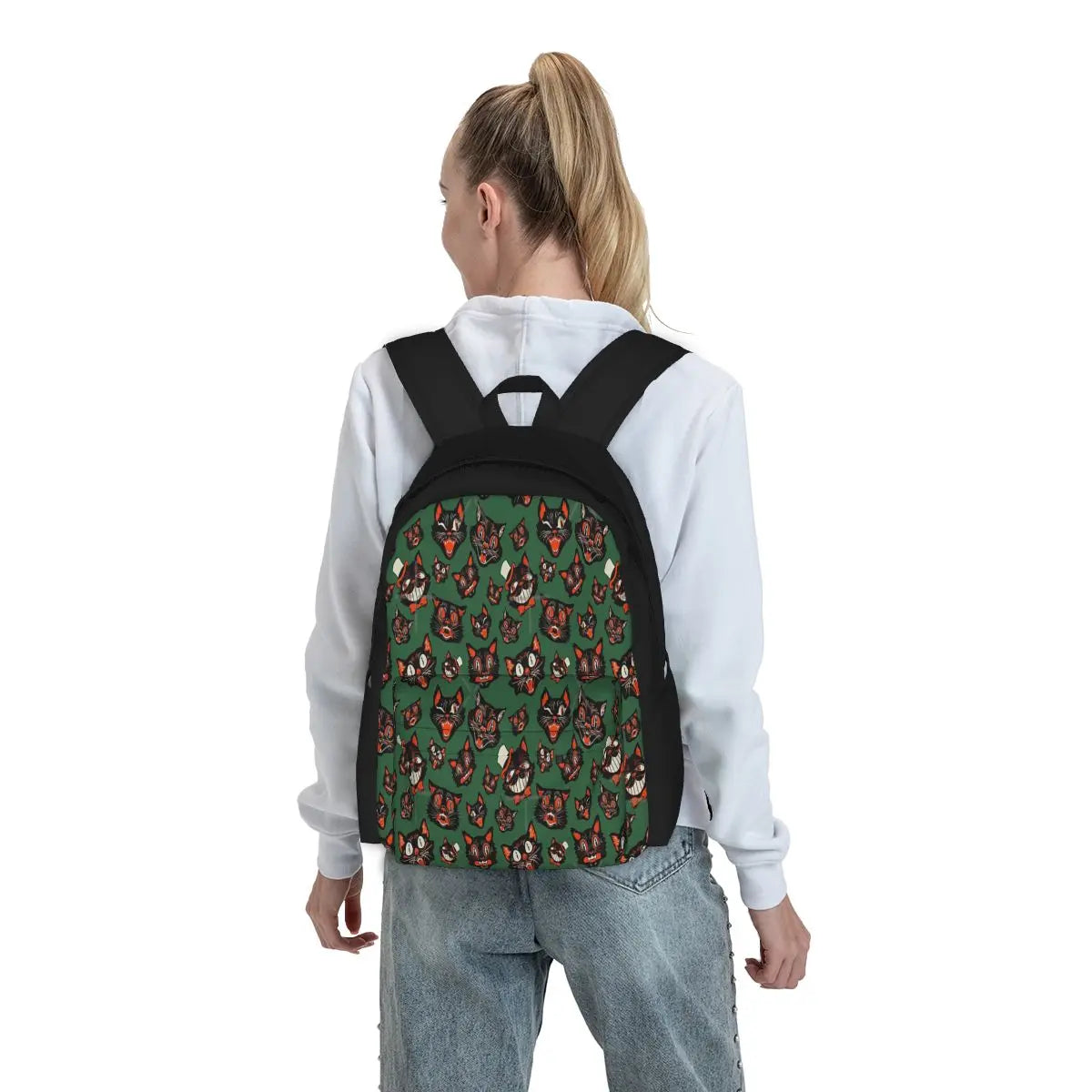 Retro Vintage Halloween Cat Backpacks Men's Backpacks Bags For Women School Bag