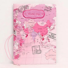 Retro Vintage Travel Map Passport Holder Multi-Function Document Set