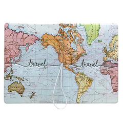 Retro Vintage Travel Map Passport Holder Multi-Function Document Set