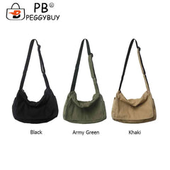 Retro Canvas Shoulder Bag Large Capacity Crossbody Handbag