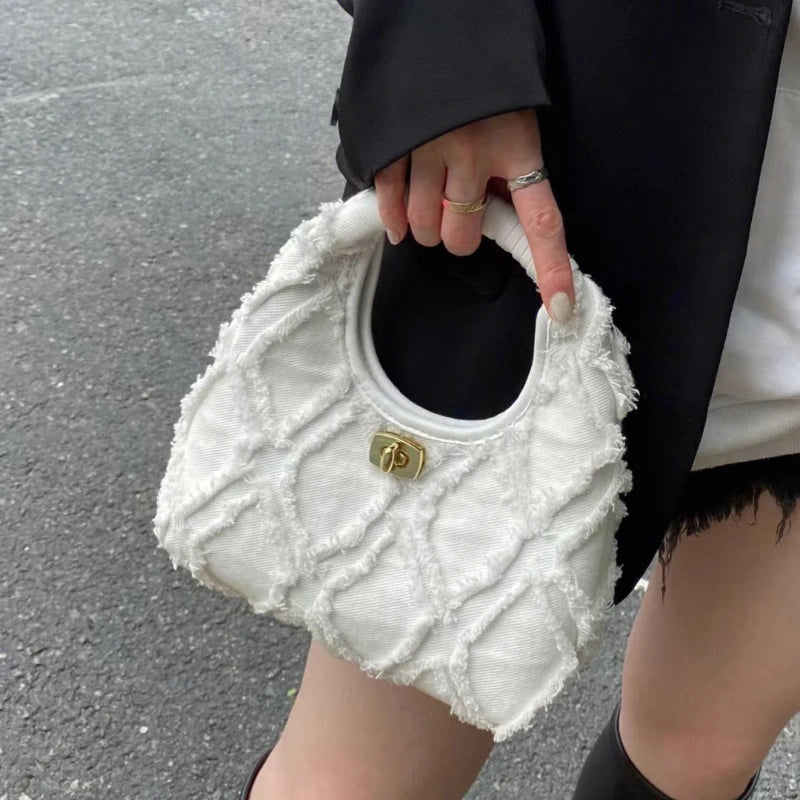 Vintage Denim Casual Shoulder Bag for Women