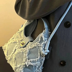 Vintage Denim Casual Shoulder Bag for Women