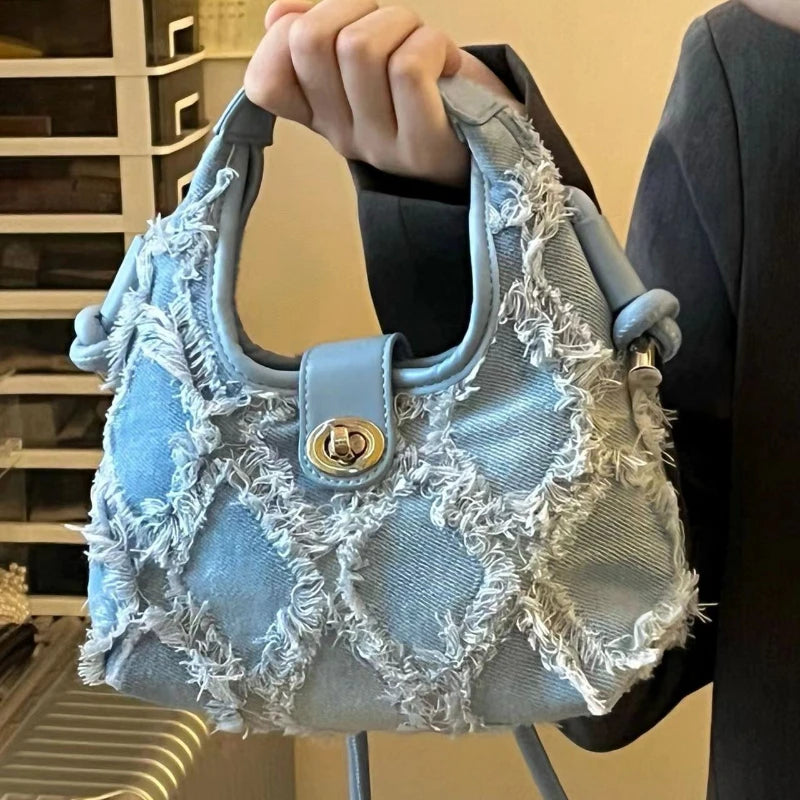 Vintage Denim Casual Shoulder Bag for Women