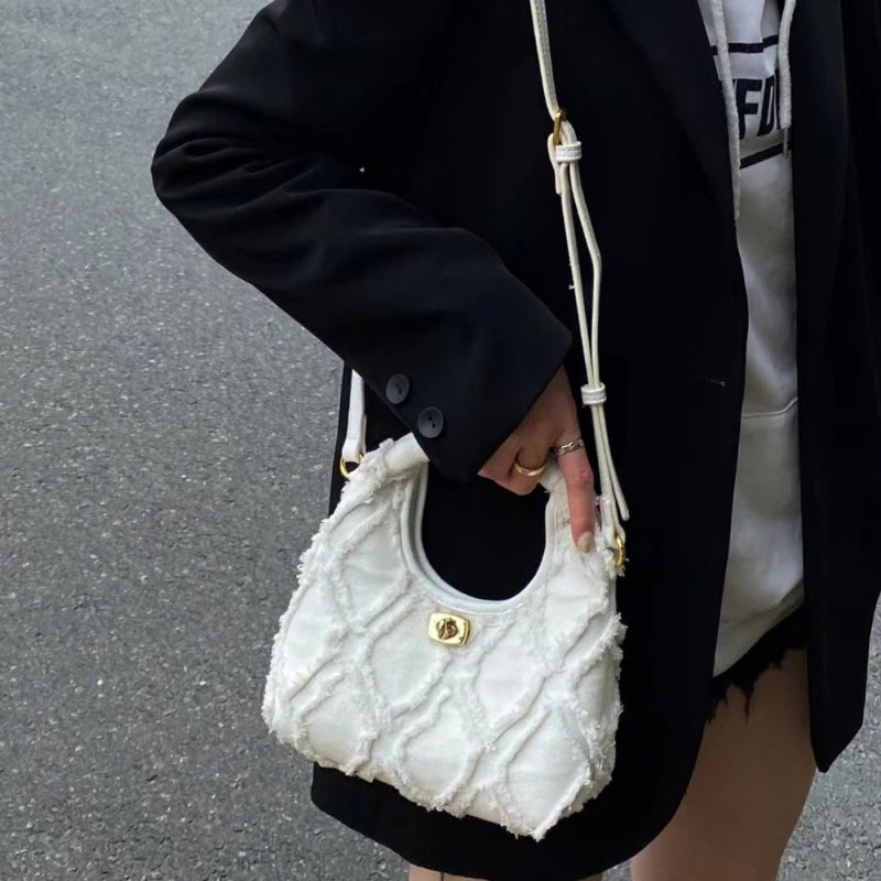 Vintage Denim Casual Shoulder Bag for Women