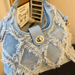 Vintage Denim Casual Shoulder Bag for Women