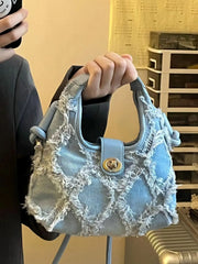 Vintage Denim Casual Shoulder Bag for Women