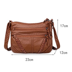 Retro PU Leather Crossbody Bags For Women Shoulder Bag Large Capacity Tote Bags