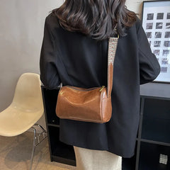 Wide Strap Shoulder Bag PU Leather Crossbody Hot Satchel Bags Casual Handbag