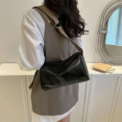 Wide Strap Shoulder Bag PU Leather Crossbody Hot Satchel Bags Casual Handbag