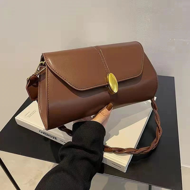 Vintage Solid Crossbody Bag for Women