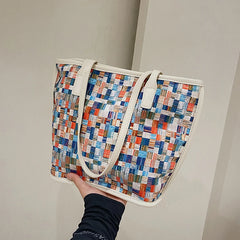 Retro Women Bag High Female Vintage Shoulder Bags Plaid Printing Handbag