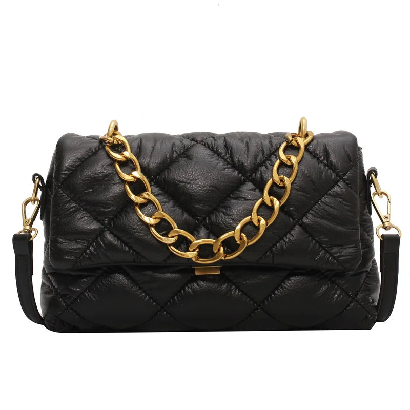 Retro Women Bag Chain Handbag Purse Soft Leather Shoulder Bag
