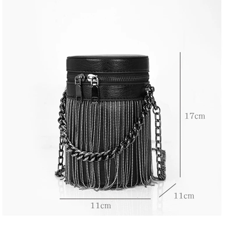 Vintage Tassel Bucket Crossbody Bag for Women