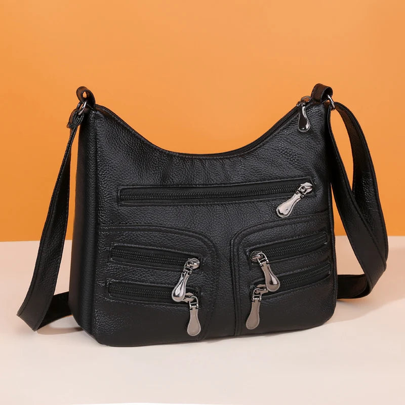 Vintage Women Bags Classic Zipper Shoulder Pack Messenger Crossbody Bag