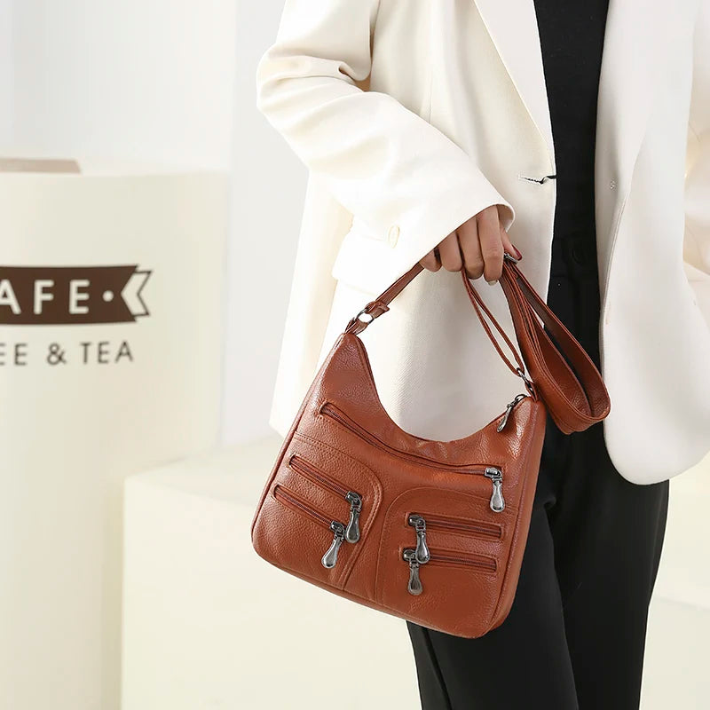 Vintage Women Bags Classic Zipper Shoulder Pack Messenger Crossbody Bag