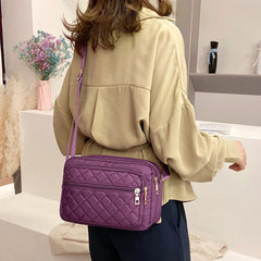 Retro Women Checker Shoulder Bag Canvas Casual Purse Messenger Bags