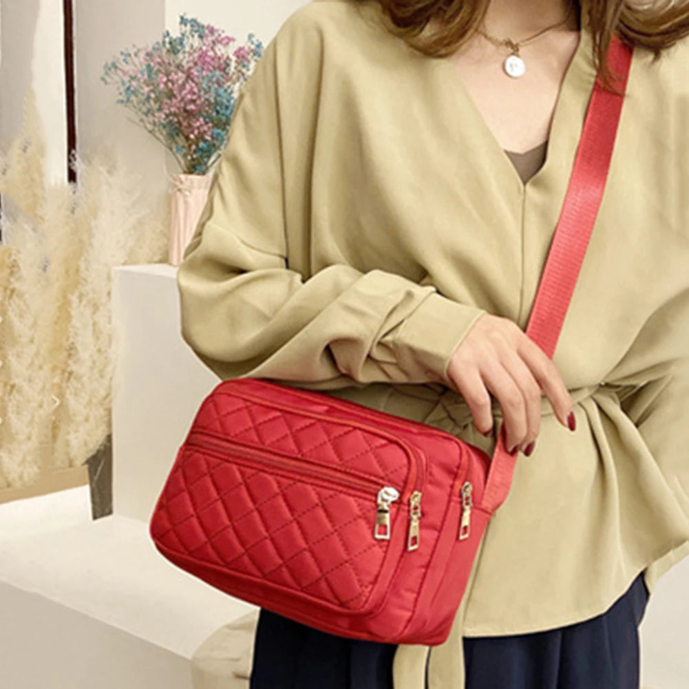 Retro Women Checker Shoulder Bag Canvas Casual Purse Messenger Bags