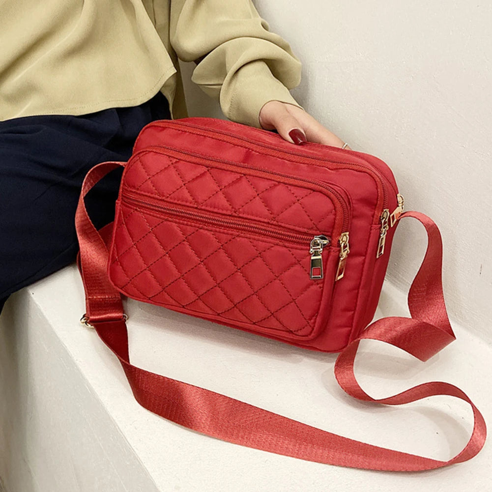 Retro Women Checker Shoulder Bag Canvas Casual Purse Messenger Bags