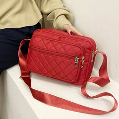 Retro Women Checker Shoulder Bag Canvas Casual Purse Messenger Bags