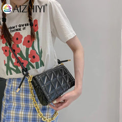 Geometric Embroidery Pattern Leather Crossbody Messenger Bag