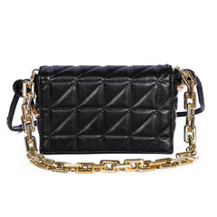 Geometric Embroidery Pattern Leather Crossbody Messenger Bag