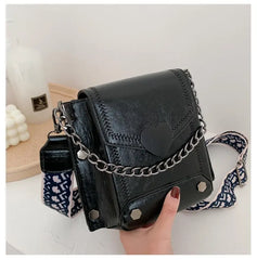 Retro Women Handbag Crossbody Messenger PU Leather Flap Shoulder Bag