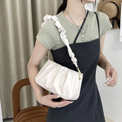 Retro Women Handbags PU Leather Shoulder Bag White/Black/Brown Zipper Bags