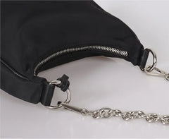 Nylon Women Hobos Handbag with Chain Crossbody Bag