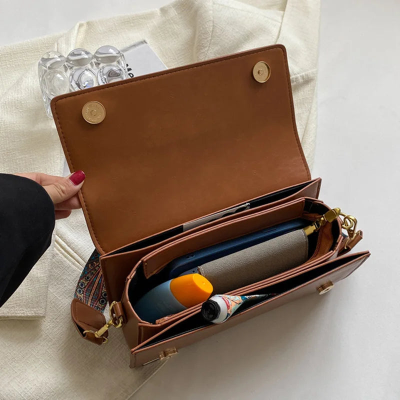 Retro Women Leather Shoulder Bags Underarm Bags Clutch Handbags