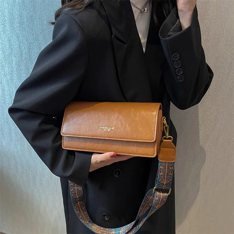 Retro Women Leather Shoulder Bags Underarm Bags Clutch Handbags
