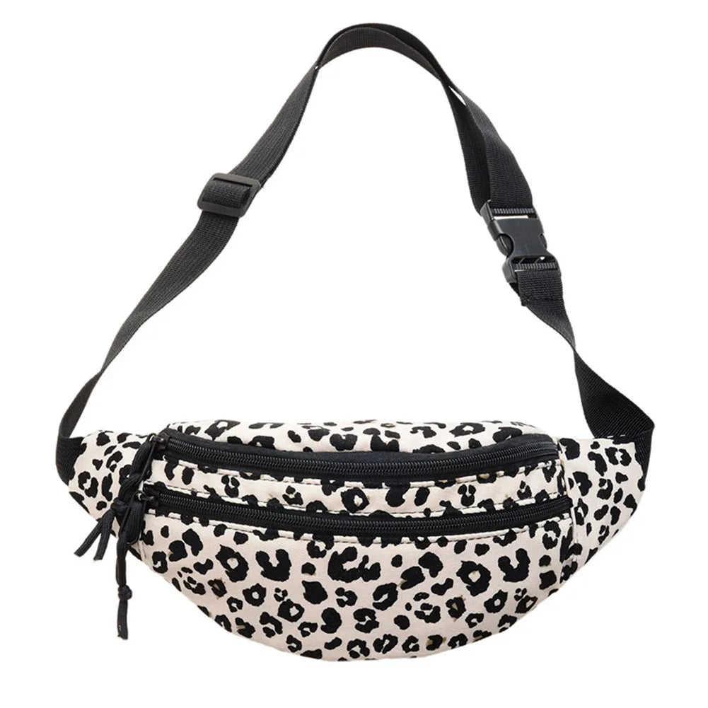Retro Leopard Print Messenger Chest Bag