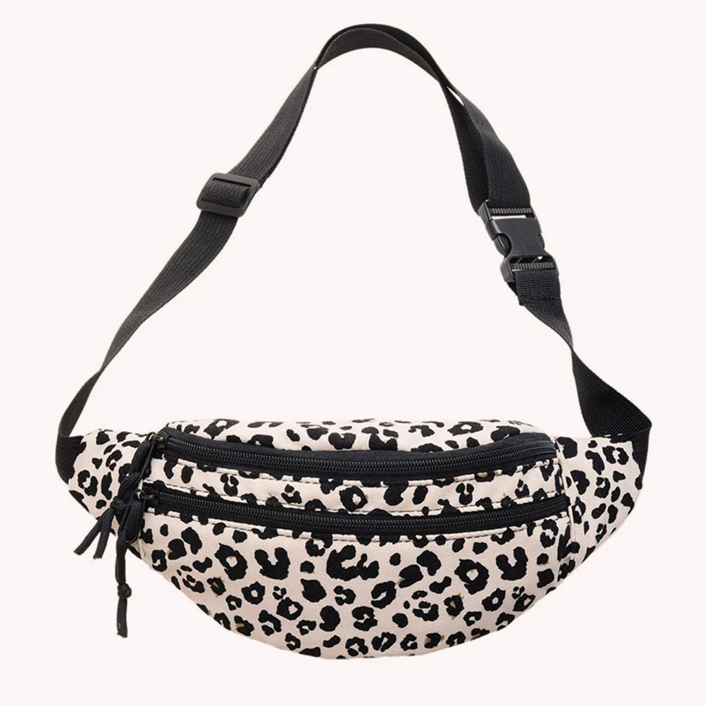 Retro Leopard Print Messenger Chest Bag