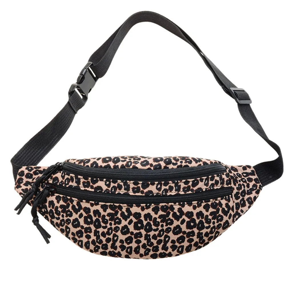 Retro Leopard Print Messenger Chest Bag