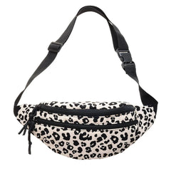 Retro Leopard Print Messenger Chest Bag