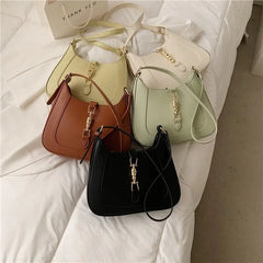 Retro Women Lock Hobo Bags High Crossbody Shoulder Bag Niche Jackie Pink Handbag