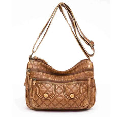 Retro Women Messenger Bag Crossbody Soft Washed PU Leather Handbags