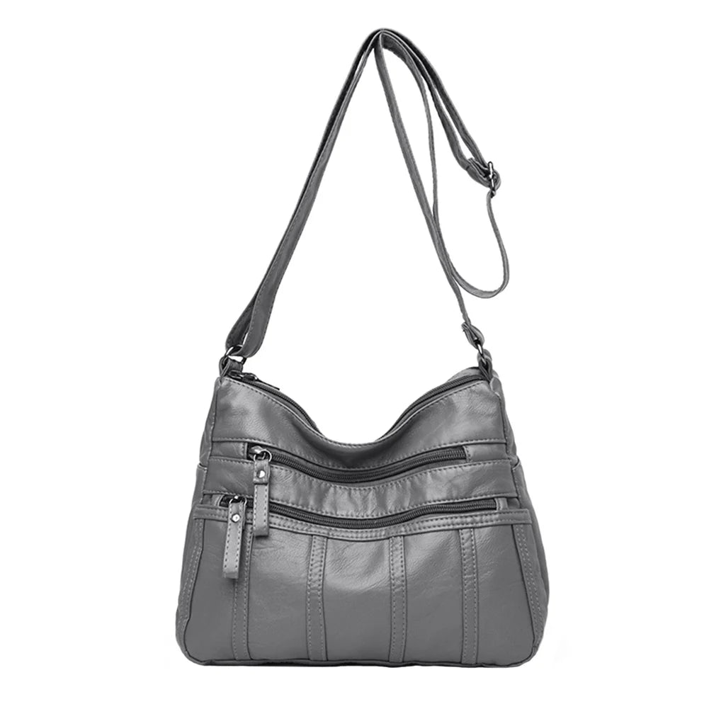 Retro Women PU Leather Shoulder Pouch Crossbody Handbag