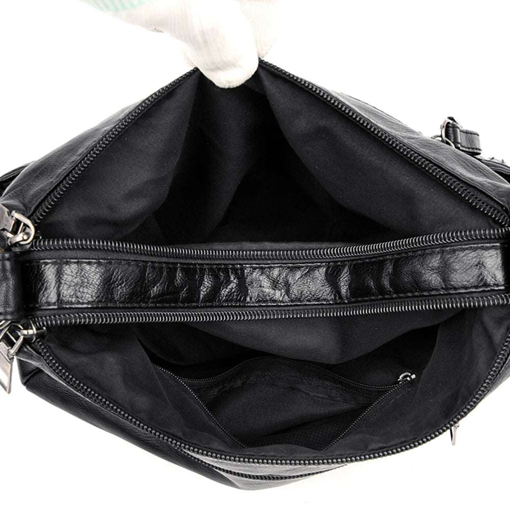 Retro Women PU Leather Shoulder Pouch Crossbody Handbag