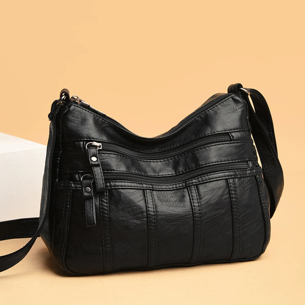 Retro Women PU Leather Shoulder Pouch Crossbody Handbag