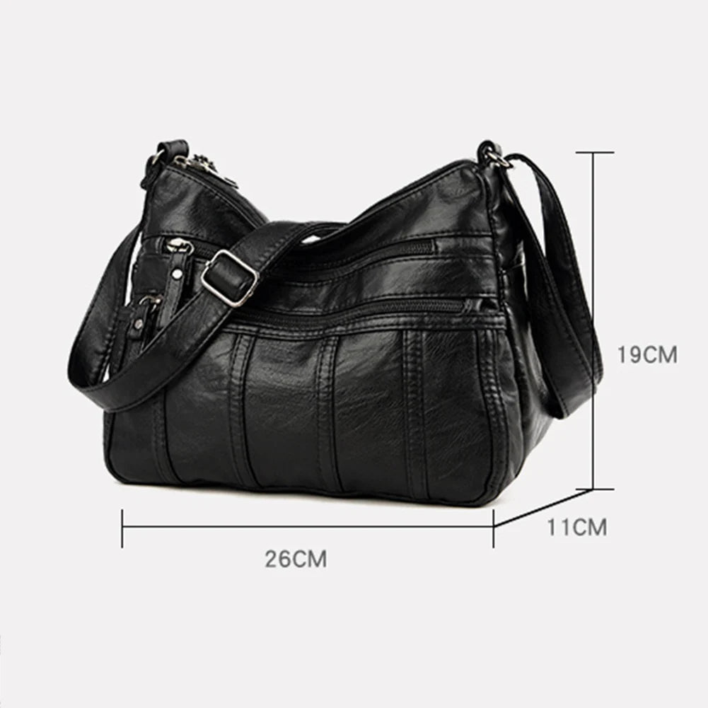 Retro Women PU Leather Shoulder Pouch Crossbody Handbag